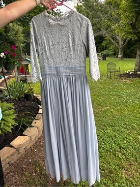 Dainty Jewells Light Blue Lace Top Maxi Dress